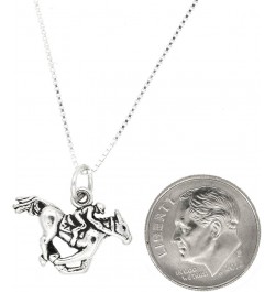 Sterling Silver Double Sided Equestrian Horse and Jockey Necklace 30.0 Inches $14.28 Necklaces