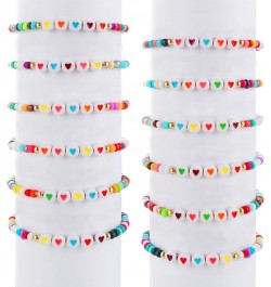 12 Pcs Friendship Bracelets Colorful Beads Bracelets Love Heart Bracelets Letter Beads Bracelets Motivational Bracelets for W...