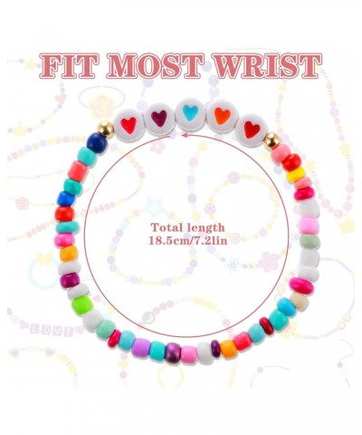 12 Pcs Friendship Bracelets Colorful Beads Bracelets Love Heart Bracelets Letter Beads Bracelets Motivational Bracelets for W...