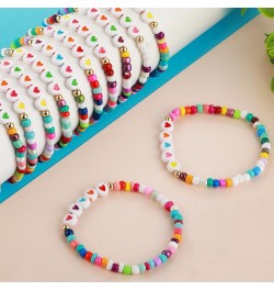 12 Pcs Friendship Bracelets Colorful Beads Bracelets Love Heart Bracelets Letter Beads Bracelets Motivational Bracelets for W...