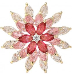 Rotating Floral Series Brooch Jewelry For Woman Fashion, Large Costume Broches & Pins Christmas Gift Pink Snowflake $10.50 Br...