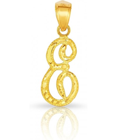 10K Yellow Gold Charm Pendant Letter A-Z Personalized Alphabet Initial Name with optional 18 Inch Necklace E $50.66 Necklaces