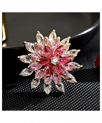 Rotating Floral Series Brooch Jewelry For Woman Fashion, Large Costume Broches & Pins Christmas Gift Pink Snowflake $10.50 Br...