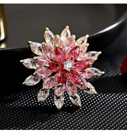 Rotating Floral Series Brooch Jewelry For Woman Fashion, Large Costume Broches & Pins Christmas Gift Pink Snowflake $10.50 Br...