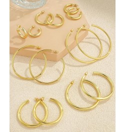 14K Gold Plated Chunky Gold Hoops High Polished Gold Hoop Earrings for Women Diameter 35mm Gold Hoop Earrings $10.44 Earrings