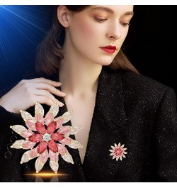 Rotating Floral Series Brooch Jewelry For Woman Fashion, Large Costume Broches & Pins Christmas Gift Pink Snowflake $10.50 Br...