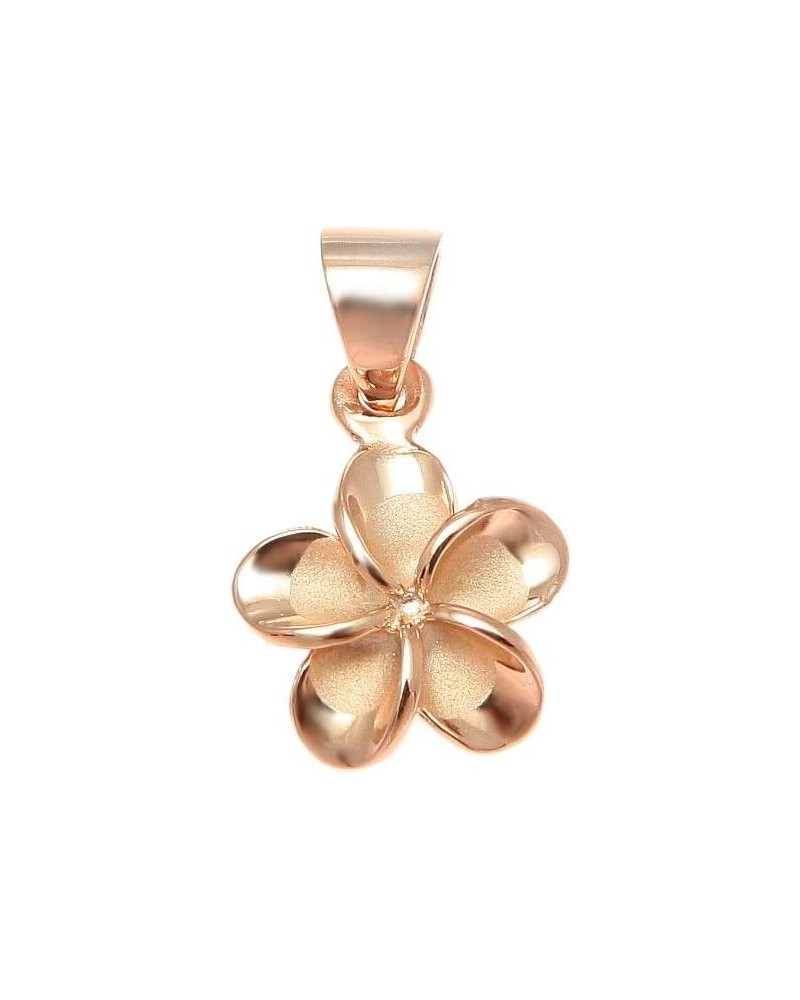 925 sterling silver pink rose gold plated Hawaiian plumeria flower no cz stone pendant 10mm $10.02 Others