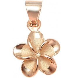 925 sterling silver pink rose gold plated Hawaiian plumeria flower no cz stone pendant 10mm $10.02 Others