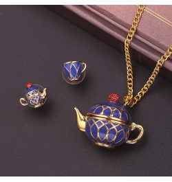 3D Teacup Coffee Cup Necklace - Elegant Teacup Sweater Pendant Necklace Chain Tea Cup Pendant Necklace 14K Gold Plated Chain ...