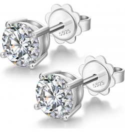 Sparkling Round Cut/Square Cut CZ Diamond Stud Earrings 925 Sterling Silver Cubic Zirconia Stud Earrings Hypoallergenic CZ St...