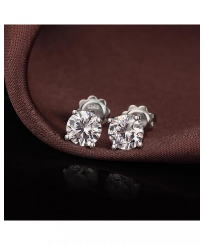 Sparkling Round Cut/Square Cut CZ Diamond Stud Earrings 925 Sterling Silver Cubic Zirconia Stud Earrings Hypoallergenic CZ St...