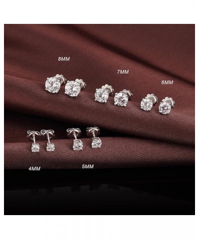 Sparkling Round Cut/Square Cut CZ Diamond Stud Earrings 925 Sterling Silver Cubic Zirconia Stud Earrings Hypoallergenic CZ St...