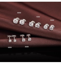 Sparkling Round Cut/Square Cut CZ Diamond Stud Earrings 925 Sterling Silver Cubic Zirconia Stud Earrings Hypoallergenic CZ St...