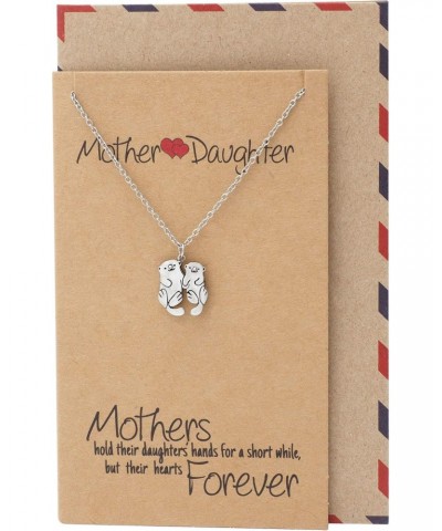 Mother and Daughter Otter Necklace, Gifts for Mom, Mother's Day, with Inspirational Quotes $14.37 Necklaces