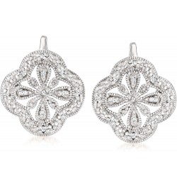 Openwork Clover Drop Earrings With Diamond Accents in Sterling Silver $51.63 Earrings