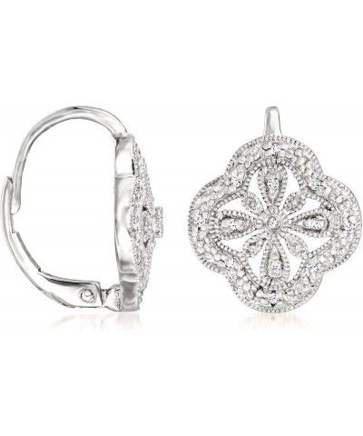 Openwork Clover Drop Earrings With Diamond Accents in Sterling Silver $51.63 Earrings