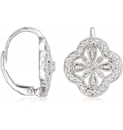 Openwork Clover Drop Earrings With Diamond Accents in Sterling Silver $51.63 Earrings