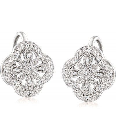 Openwork Clover Drop Earrings With Diamond Accents in Sterling Silver $51.63 Earrings