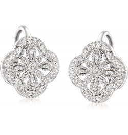 Openwork Clover Drop Earrings With Diamond Accents in Sterling Silver $51.63 Earrings