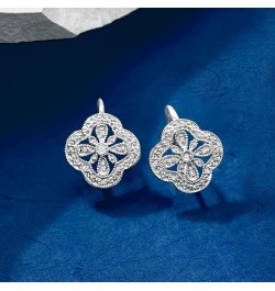 Openwork Clover Drop Earrings With Diamond Accents in Sterling Silver $51.63 Earrings