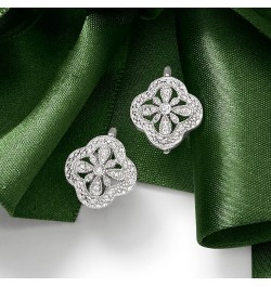 Openwork Clover Drop Earrings With Diamond Accents in Sterling Silver $51.63 Earrings