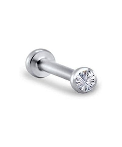 316L Stainless Steel Labret Nose Ring Stud Titanium Push Pin Threadless Post 3/16, 1/4, 9/32, 5/16 Stone 18G 2.5mm Stone - 9/...