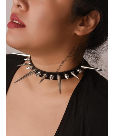 Gothic Punk Spiked Choker Necklace, PU Leather Choker, Halloween Chirstmas New Year Jewelry Gift for Women, Men 34 $8.84 Neck...