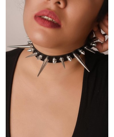 Gothic Punk Spiked Choker Necklace, PU Leather Choker, Halloween Chirstmas New Year Jewelry Gift for Women, Men 34 $8.84 Neck...