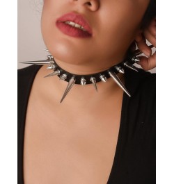 Gothic Punk Spiked Choker Necklace, PU Leather Choker, Halloween Chirstmas New Year Jewelry Gift for Women, Men 34 $8.84 Neck...