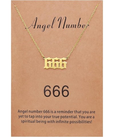 Angel Number Necklace for Women Dainty Gold Plated Number Necklace Numerology Jewelry Gifts for Women 666 gold-plated $9.17 N...