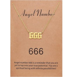 Angel Number Necklace for Women Dainty Gold Plated Number Necklace Numerology Jewelry Gifts for Women 666 gold-plated $9.17 N...