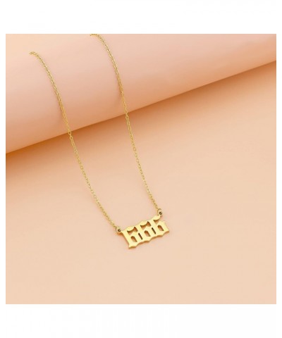 Angel Number Necklace for Women Dainty Gold Plated Number Necklace Numerology Jewelry Gifts for Women 666 gold-plated $9.17 N...