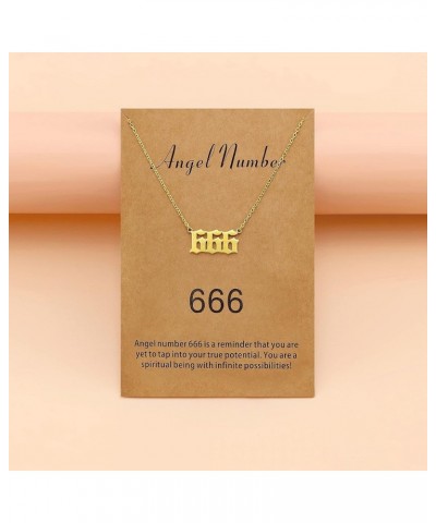 Angel Number Necklace for Women Dainty Gold Plated Number Necklace Numerology Jewelry Gifts for Women 666 gold-plated $9.17 N...