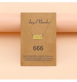 Angel Number Necklace for Women Dainty Gold Plated Number Necklace Numerology Jewelry Gifts for Women 666 gold-plated $9.17 N...