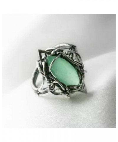 Vintage Marquise Cut Emerald Rings for Women 925 Sterling Silver Elegant Green Gemstone Statement Ring Surrounded by Branches...