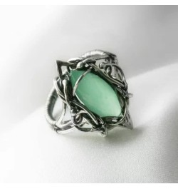 Vintage Marquise Cut Emerald Rings for Women 925 Sterling Silver Elegant Green Gemstone Statement Ring Surrounded by Branches...