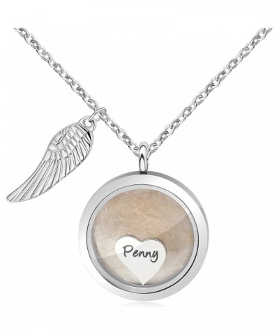 Pet Memorial Locket for Women Girls Sympathy Remembrance Memory Jewelry Gifts for Loss of Dogs Cats Lovers Stainless Steel Gl...