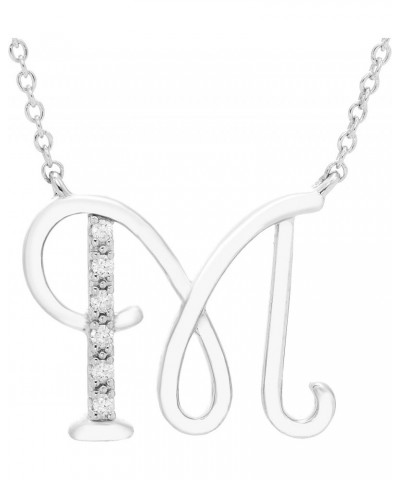 .925 Sterling Silver Diamond Accented Initial Necklace, Adjustable 18”-20” (G-H Color, I2-I3 Clarity) - Choice of Letter M $5...