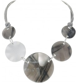 Chunky Irregular Acrylic Costume Pendant Necklace Women Large Statement 22" Collar Necklace Grey $9.91 Necklaces