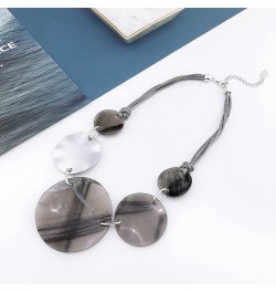 Chunky Irregular Acrylic Costume Pendant Necklace Women Large Statement 22" Collar Necklace Grey $9.91 Necklaces