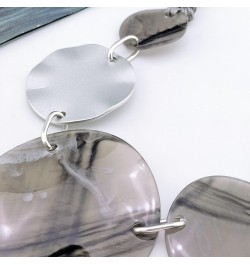 Chunky Irregular Acrylic Costume Pendant Necklace Women Large Statement 22" Collar Necklace Grey $9.91 Necklaces