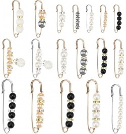 18 Piece Pearl Brooch Pins Women Decorative Safety Pins Clothing Shawl Clips Artificial Pearls Brooch Elegant Pearl Cardigan ...