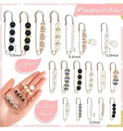 18 Piece Pearl Brooch Pins Women Decorative Safety Pins Clothing Shawl Clips Artificial Pearls Brooch Elegant Pearl Cardigan ...