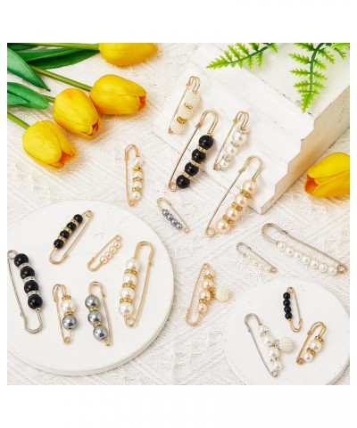 18 Piece Pearl Brooch Pins Women Decorative Safety Pins Clothing Shawl Clips Artificial Pearls Brooch Elegant Pearl Cardigan ...