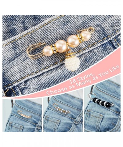 18 Piece Pearl Brooch Pins Women Decorative Safety Pins Clothing Shawl Clips Artificial Pearls Brooch Elegant Pearl Cardigan ...