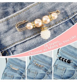 18 Piece Pearl Brooch Pins Women Decorative Safety Pins Clothing Shawl Clips Artificial Pearls Brooch Elegant Pearl Cardigan ...