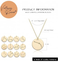 Women Gold Necklace Coin Disc Celestial Patterned Engraved Pendant 14K Gold Plated Simple Personalized Dainty Chain Jewelry G...