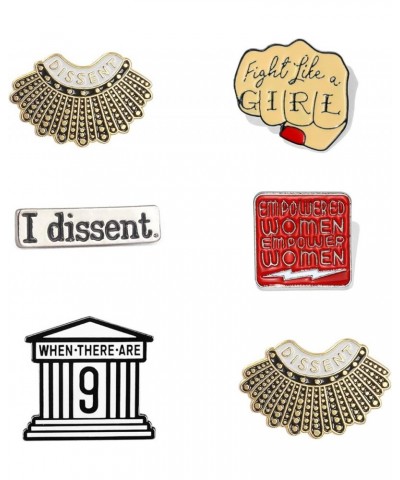 I Dissent Pins RBG Feminist Brooch Pin Ruth Bader Ginsburg Enamel Brooch Justice Lapel Collar Pin for Women's Rights Badge Pi...