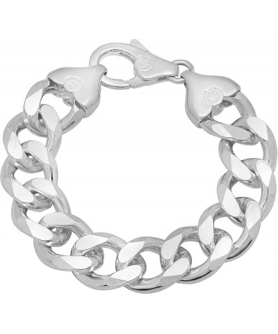 3mm-16mm Solid .925 Sterling Silver Italian Beveled Curb Chain Bracelet 9.0 Inches 16.6mm Bracelet $21.15 Bracelets