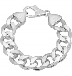 3mm-16mm Solid .925 Sterling Silver Italian Beveled Curb Chain Bracelet 9.0 Inches 16.6mm Bracelet $21.15 Bracelets